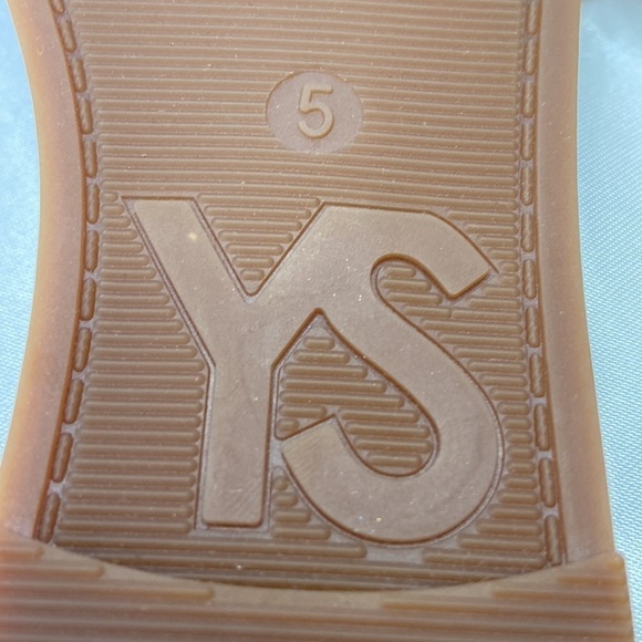 Yosi Samra Rory Beige & Biscotti Cowhide Padded Foot Bed Slides Sandal Size 5 - Picture 8 of 10